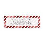 ペパーミントキャンディーケーンストライプ差出人住所ラベル ラベル (正面)