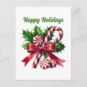 ペパーミントキャンディーケーン幸せ シーズンポストカード (正面)