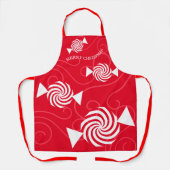 ペパーミントキャンディースワーズクリスマス料理ベーキング エプロン (正面)