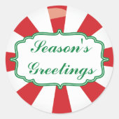 ペパーミントキャンディ季節のごあいさつギフトステッカー ラウンドシール (正面)