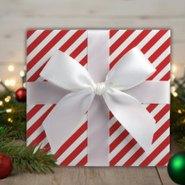 ペパーミントキャンディ赤と白ーケーンストライプの ラッピングペーパー