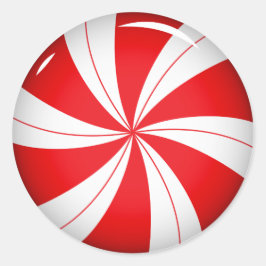 ペパーミントキャンディ |キャンディーケーンクリスマスステッカー ラウンドシール