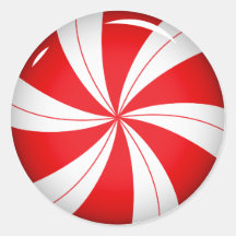 ペパーミントキャンディ |キャンディーケーンクリスマスステッカー