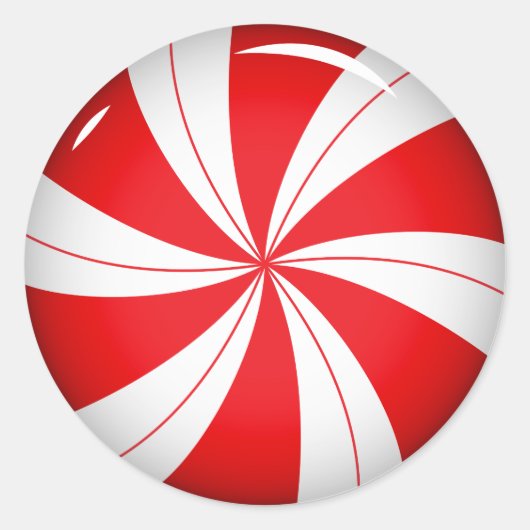 ペパーミントキャンディ |キャンディーケーンクリスマスステッカー ラウンドシール (正面)