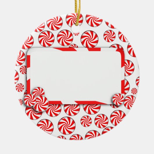 ペパーミントキャンディ(ラベル付) セラミックオーナメント (正面)