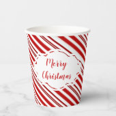 ペパーミントキャンデストライプィパーソナライズされたー 紙コップ (正面)