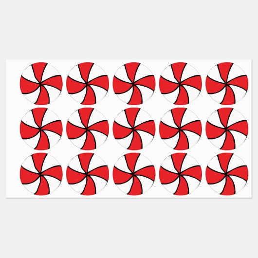 ペパーミントキュートキャンディークリップアートペパーミントクリップアート ラベル (シート)