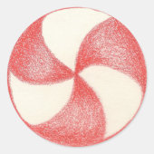 ペパーミントクリスマスキャンディーステッカー ラウンドシール (正面)