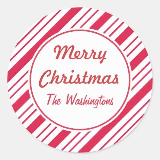 ペパーミントクリスマスステッカー ラウンドシール (正面)