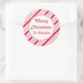 ペパーミントクリスマスステッカー ラウンドシール (バッグ)