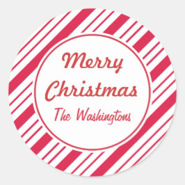ペパーミントクリスマスステッカー ラウンドシール