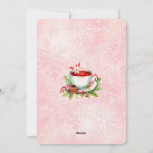 ペパーミントクリスマスティーピンクパーティースノーフレーク シーズンカード (裏面)