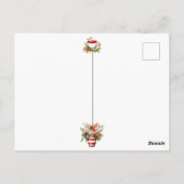 ペパーミントクリスマスティーピンクパーティースノーフレーク ポストカード (裏面)