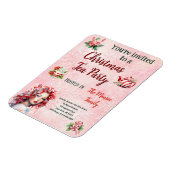 ペパーミントクリスマスティーピンクパーティースノーフレーク マグネット (左側)