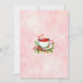 ペパーミントクリスマスティーピンクパーティースノーフレーク 招待状 (裏面)