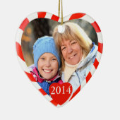 ペパーミントクリスマスハート写真 セラミックオーナメント (右)