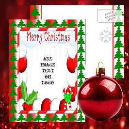 ペパーミントクリスマスフォトレディポストカード シーズンポストカード