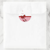 ペパーミントクリスマスボウギフトラベルシール ラウンドシール (バッグ)