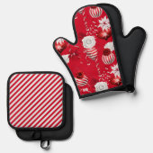ペパーミントクリスマス 鍋つかみ&鍋敷きセット (正面/裏面)