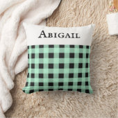 ペパーミントグリーンバッファロープレイドチェッククリスマス クッション (ブランケット)