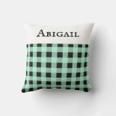 ペパーミントグリーンバッファロープレイドチェッククリスマス クッション (裏面)