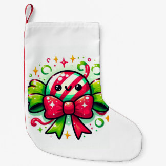 ペパーミントジョイ: ホリデーキャンディキャラクター スモールクリスマスストッキング