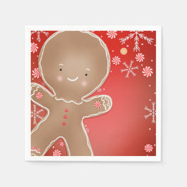 ペパーミントジンガーブレッドクッキーホリデーパーティー スタンダードカクテルナプキン