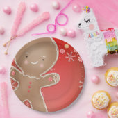 ペパーミントジンガーブレッドクッキーホリデーパーティー ペーパープレート (パーティー)