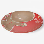 ペパーミントジンガーブレッドクッキーホリデーパーティー ペーパープレート (アングル)