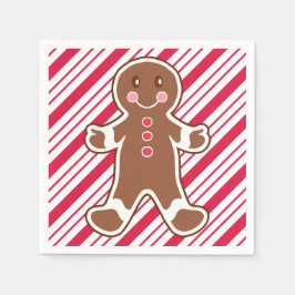 ペパーミントジンガーブレッドボーイナプキンズ スタンダードカクテルナプキン