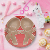 ペパーミントジンジャーブレッドツインズバースデーパーティー ペーパープレート (パーティー)