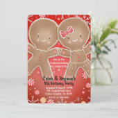 ペパーミントジンジャーブレッドボーイ&ガールバースデーパーティー 招待状 (スタンド正面)