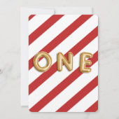 ペパーミントジンジャーブレッドマンワン1歳の誕生日パーティー 招待状 (裏面)