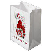 ペパーミントスカンジナビア格言クリスマスカスタム ミディアムペーパーバッグ (正面アングル)