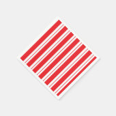 ペパーミントストライプクリスマスキャンディーケーン スタンダードカクテルナプキン (角)