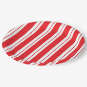 ペパーミントストライプクリスマスキャンディーケーン ペーパープレート (アングル)