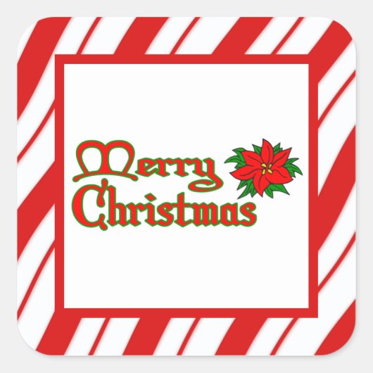 ペパーミントストライプステッカー スクエアシール (正面)