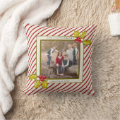 ペパーミントストライプンホリーファームハウスフォトクリスマス クッション (ブランケット)