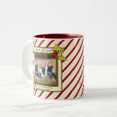 ペパーミントストライプンホリーファームハウスフォトクリスマス ツートーンマグカップ (正面左)