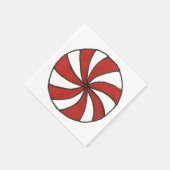 ペパーミントスワールキャンディーケーンミントクリスマスナプキン スタンダードカクテルナプキン (角)