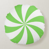 ペパーミントスワールグリーンホワイトラウンドピロー ラウンドクッション (正面)