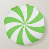 ペパーミントスワールグリーンホワイトラウンドピロー ラウンドクッション (裏面)