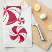 ペパーミントスワールストライプキャンディ キッチンタオル (四つ折り)