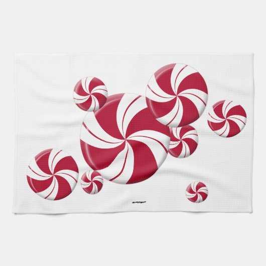 ペパーミントスワールストライプキャンディ キッチンタオル (横)