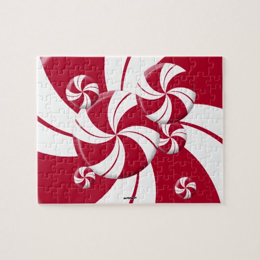 ペパーミントスワールストライプキャンディ ジグソーパズル (横)