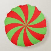 ペパーミントスワールレッドグリーンラウンドピロー ラウンドクッション (裏面)