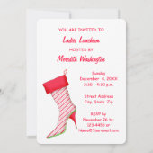 ペパーミントハイヒールストッキングクリスマス招待状 招待状 (裏面)