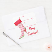 ペパーミントハイヒールブーツストッキングアートギフトラベル スクエアシール (封筒)