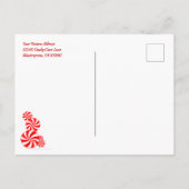 ペパーミントパターンホリデイ編集可能な日付を保存 ポストカード (裏面)