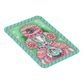 ペパーミントピンクのプードル、おもしろいクリスマスドッグマグネット マグネット (右側)